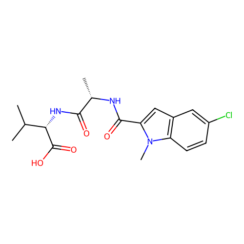 N-[(5-chloro-1-methyl-1H-indol-2-yl)carbonyl]-L-alanyl-L-valine structure