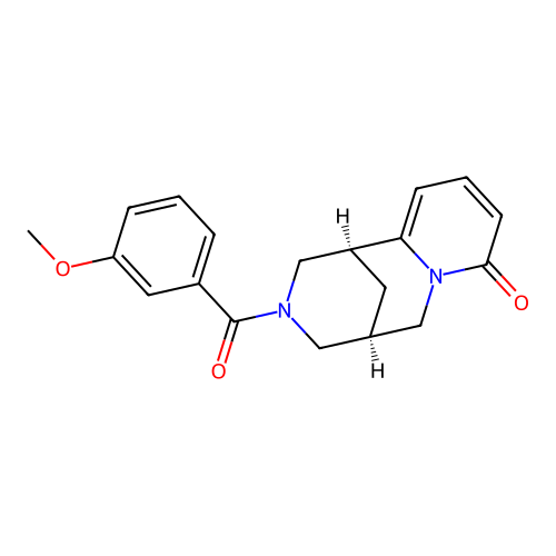 (1R,5S)-3-(3-methoxybenzoyl)-3,4,5,6-tetrahydro-1H-1,5-methanopyrido[1,2-a][1,5]diazocin-8(2H)-one structure