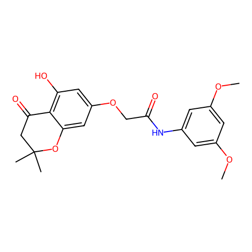 N-(3,5-dimethoxyphenyl)-2-((5-hydroxy-2,2-dimethyl-4-oxochroman-7-yl)oxy)acetamide structure