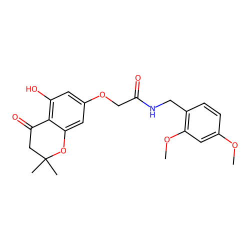 N-(2,4-dimethoxybenzyl)-2-((5-hydroxy-2,2-dimethyl-4-oxochroman-7-yl)oxy)acetamide structure
