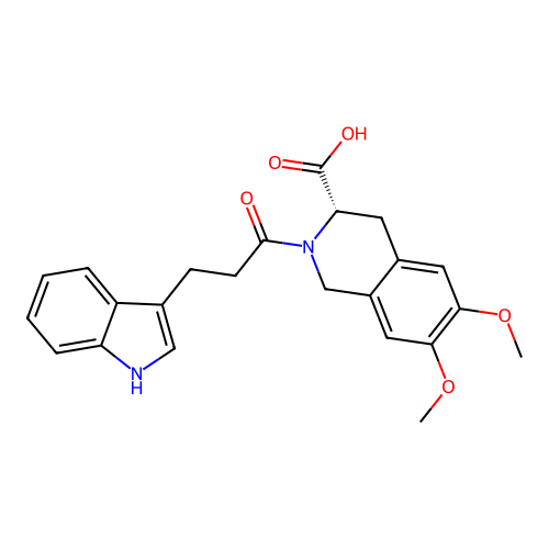 (3S)-2-[3-(1H-indol-3-yl)propanoyl]-6,7-dimethoxy-3,4-dihydro-1H-isoquinoline-3-carboxylic Acid structure