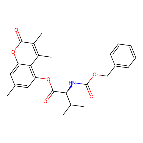 (S)-3,4,7-trimethyl-2-oxo-2H-chromen-5-yl 2-(((benzyloxy)carbonyl)amino)-3-methylbutanoate structure