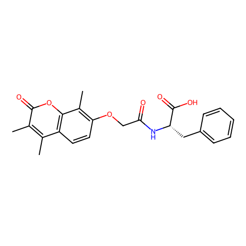 N-{[(3,4,8-trimethyl-2-oxo-2H-chromen-7-yl)oxy]acetyl}-L-phenylalanine structure