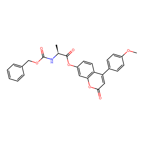 (S)-4-(4-methoxyphenyl)-2-oxo-2H-chromen-7-yl 2-(((benzyloxy)carbonyl)amino)propanoate structure