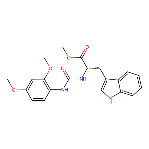 methyl N-[(2,4-dimethoxyphenyl)carbamoyl]-L-tryptophanate structure