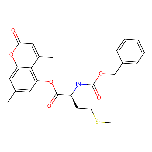 (S)-4,7-dimethyl-2-oxo-2H-chromen-5-yl 2-(((benzyloxy)carbonyl)amino)-4-(methylthio)butanoate structure