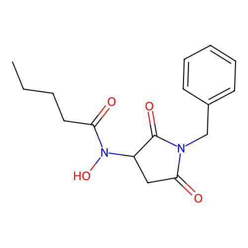 N-(1-benzyl-2,5-dioxopyrrolidin-3-yl)-N-hydroxypentanamide structure