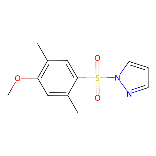 1-(4-Methoxy-2,5-dimethylphenyl)sulfonylpyrazole structure