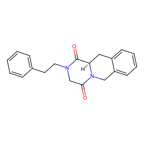 (11aR)-2-phenethyl-3,6,11,11a-tetrahydropyrazino[1,2-b]isoquinoline-1,4-dione structure