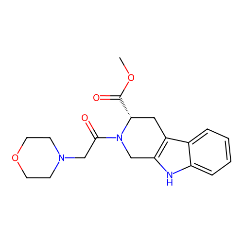 methyl (3S)-2-(morpholin-4-ylacetyl)-2,3,4,9-tetrahydro-1H-beta-carboline-3-carboxylate structure