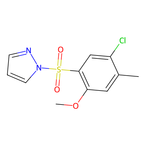 1-[(5-chloro-2-methoxy-4-methylphenyl)sulfonyl]-1H-pyrazole structure