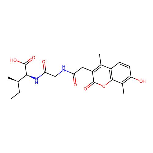 (2S,3R)-2-(2-(2-(7-hydroxy-4,8-dimethyl-2-oxo-2H-chromen-3-yl)acetamido)acetamido)-3-methylpentanoic acid structure