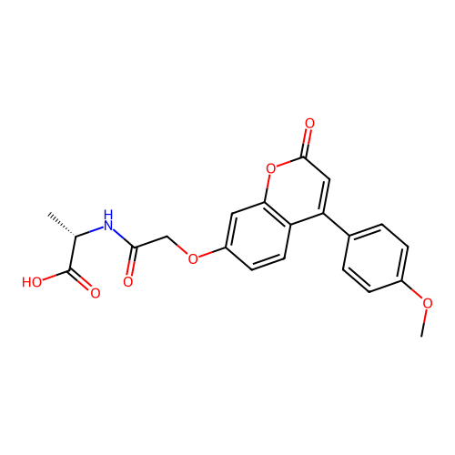 (S)-2-(2-((4-(4-methoxyphenyl)-2-oxo-2H-chromen-7-yl)oxy)acetamido)propanoic acid structure
