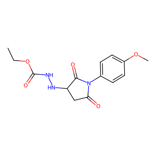 Ethyl 2-[1-(4-methoxyphenyl)-2,5-dioxopyrrolidin-3-yl]hydrazinecarboxylate structure