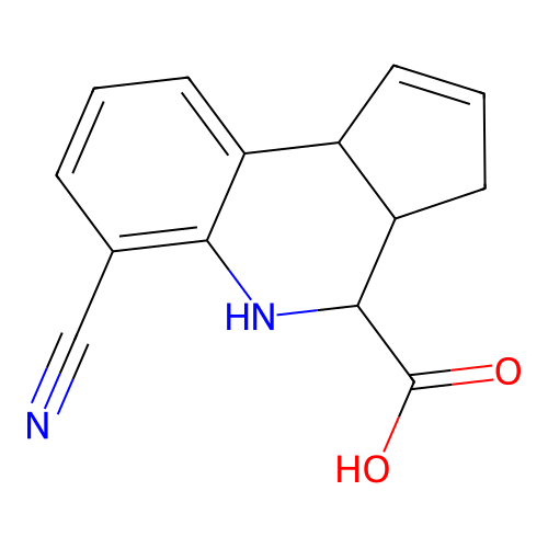 6-cyano-3a,4,5,9b-tetrahydro-3H-cyclopenta[c]quinoline-4-carboxylic acid structure