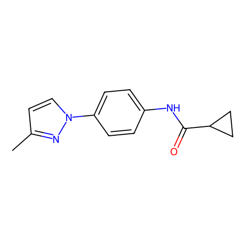 N-[4-(3-Methyl-1H-pyrazol-1-yl)phenyl]cyclopropanecarboxamide structure