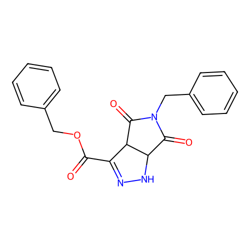 benzyl 5-benzyl-4,6-dioxo-1,3a,4,5,6,6a-hexahydropyrrolo[3,4-c]pyrazole-3-carboxylate structure