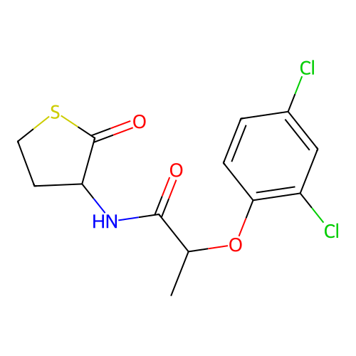 2-(2,4-dichlorophenoxy)-N-(2-oxothiolan-3-yl)propanamide structure