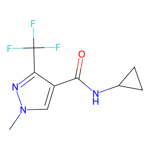 N-cyclopropyl-1-methyl-3-(trifluoromethyl)-1H-pyrazole-4-carboxamide structure