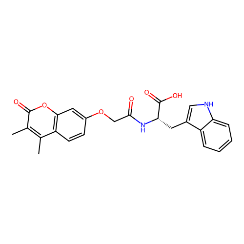 N-{[(3,4-dimethyl-2-oxo-2H-chromen-7-yl)oxy]acetyl}-L-tryptophan structure