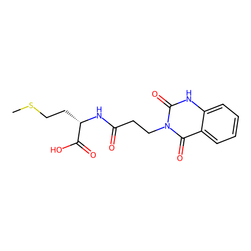 (S)-2-(3-(2,4-dioxo-1,2-dihydroquinazolin-3(4H)-yl)propanamido)-4-(methylthio)butanoic acid structure