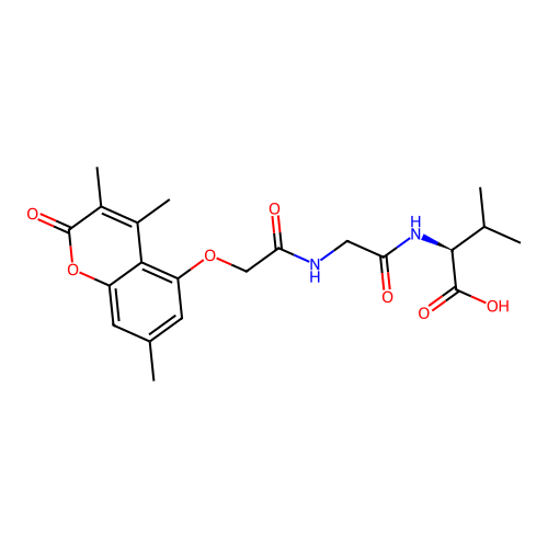 (S)-3-methyl-2-(2-(2-((3,4,7-trimethyl-2-oxo-2H-chromen-5-yl)oxy)acetamido)acetamido)butanoic acid structure