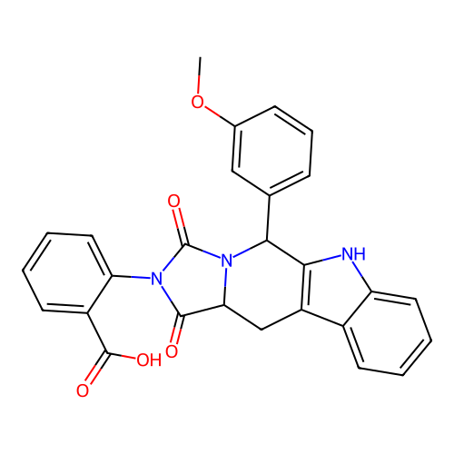 2-((11as)-5-(3-methoxyphenyl)-1,3-dioxo-11,11a-dihydro-1h-imidazo[1',5':1,6]pyrido[3,4-b]indol-2(3h,5h,6h)-yl)benzoic acid structure