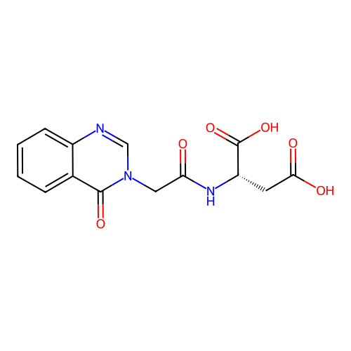 (S)-2-(2-(4-oxoquinazolin-3(4H)-yl)acetamido)succinic acid structure