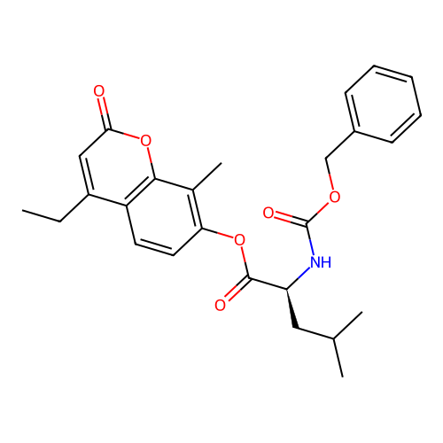 (S)-4-ethyl-8-methyl-2-oxo-2H-chromen-7-yl 2-(((benzyloxy)carbonyl)amino)-4-methylpentanoate structure
