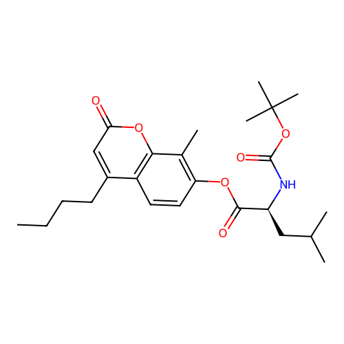 (4-butyl-8-methyl-2-oxochromen-7-yl) (2S)-4-methyl-2-[(2-methylpropan-2-yl)oxycarbonylamino]pentanoate structure