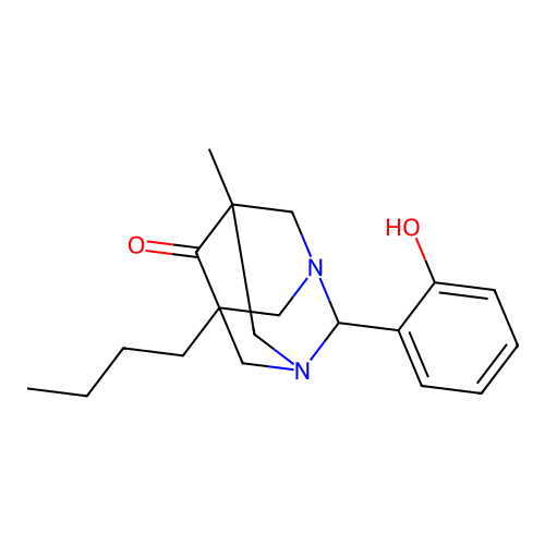 5-Butyl-2-(2-hydroxyphenyl)-7-methyl-1,3-diazatricyclo[3.3.1.1~3,7~]decan-6-one structure