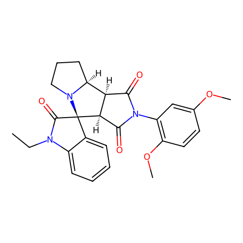 (3aR,4S,8aS,8bS)-2-(2,5-dimethoxyphenyl)-1'-ethylspiro[3a,6,7,8,8a,8b-hexahydropyrrolo[3,4-a]pyrrolizine-4,3'-indole]-1,2',3-trione structure