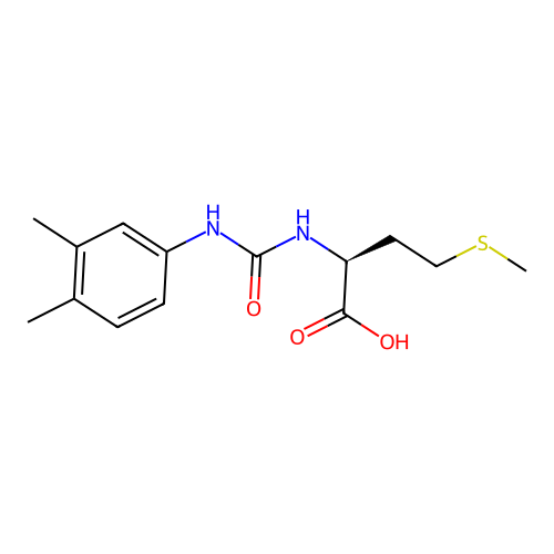 N-[(3,4-dimethylphenyl)carbamoyl]-L-methionine structure