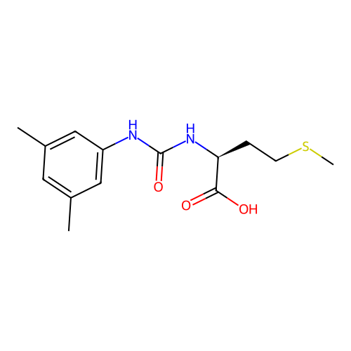 N-[(3,5-dimethylphenyl)carbamoyl]-L-methionine structure
