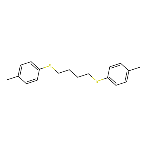 1,1'-(Butane-1,4-diyldisulfanediyl)bis(4-methylbenzene) structure