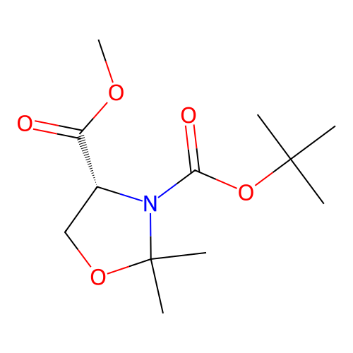 3-tert-butyl 4-methyl (4R)-2,2-dimethyl-1,3-oxazolidine-3,4-dicarboxylate structure