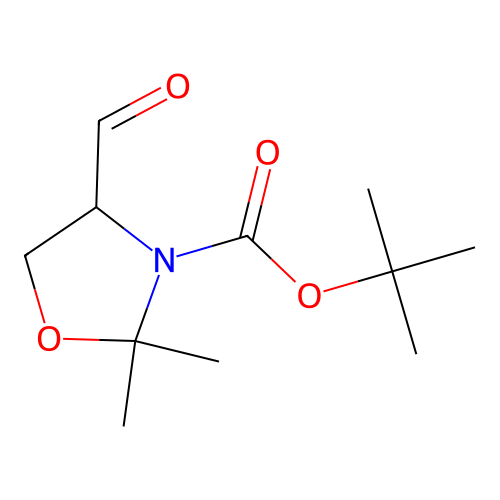 3-Boc-2,2-dimethyloxazolidine-4-carboxaldehyde, (A+-)- structure
