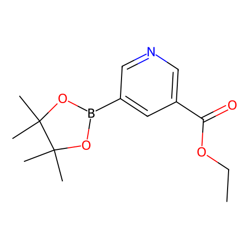 Ethyl 5-(tetramethyl-1,3,2-dioxaborolan-2-yl)pyridine-3-carboxylate structure
