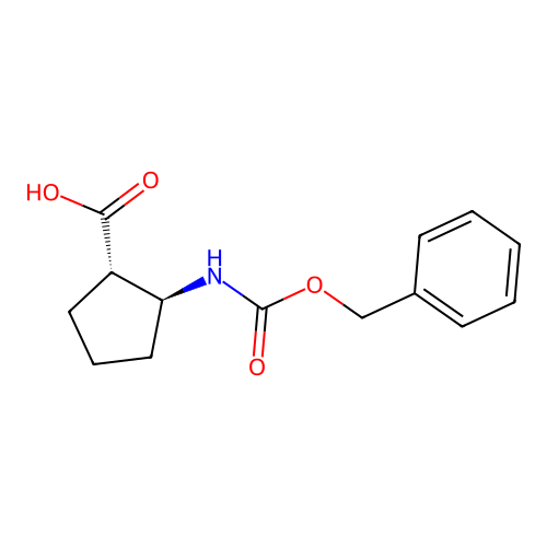 (1S,2S)-2-{[(benzyloxy)carbonyl]amino}cyclopentane-1-carboxylic acid structure