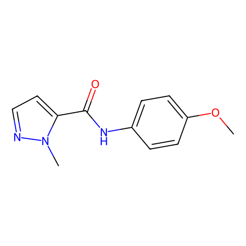 N-(4-methoxyphenyl)-1-methyl-1H-pyrazole-5-carboxamide structure