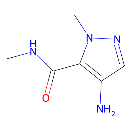 4-amino-N,1-dimethyl-1H-pyrazole-5-carboxamide structure