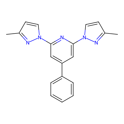 2,6-Bis(3-methylpyrazol-1-yl)-4-phenylpyridine structure