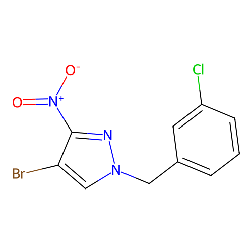 4-Bromo-1-[(3-chlorophenyl)methyl]-3-nitropyrazole structure