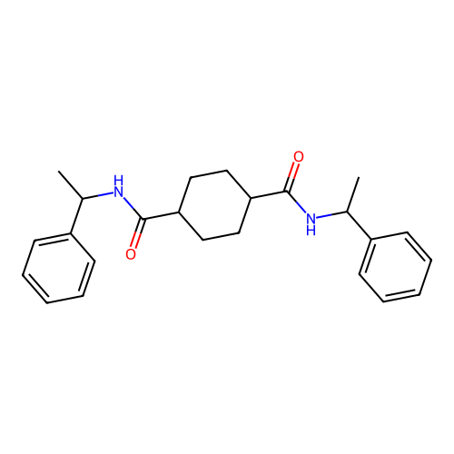N1,N4-Bis(1-phenylethyl)cyclohexane-1,4-dicarboxamide structure