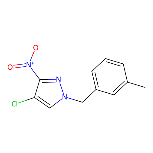 4-Chloro-1-[(3-methylphenyl)methyl]-3-nitropyrazole structure