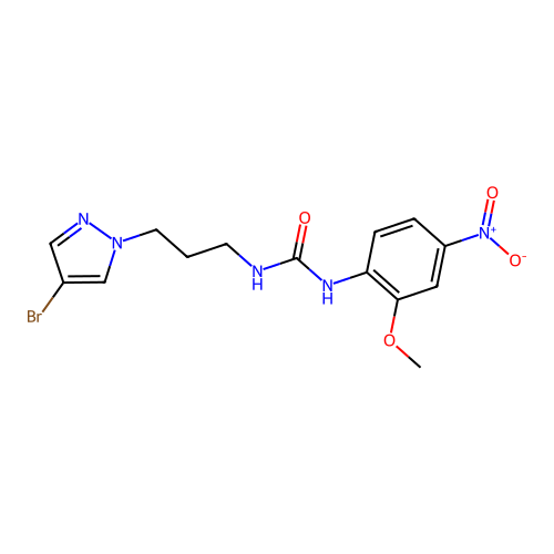 N-[3-(4-Bromo-1H-pyrazol-1-yl)propyl]-N'-(2-methoxy-4-nitrophenyl)urea structure