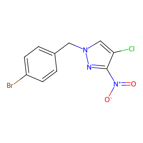 1-(4-bromobenzyl)-4-chloro-3-nitro-1H-pyrazole structure
