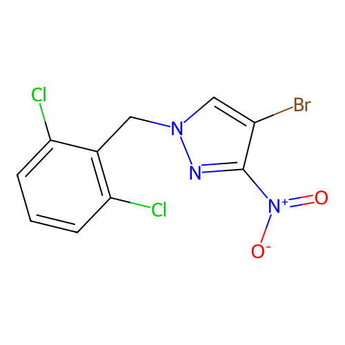 4-Bromo-1-[(2,6-dichlorophenyl)methyl]-3-nitropyrazole structure