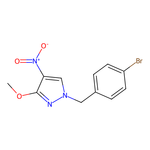 1-(4-bromobenzyl)-4-nitro-3-methoxy-1H-pyrazole structure