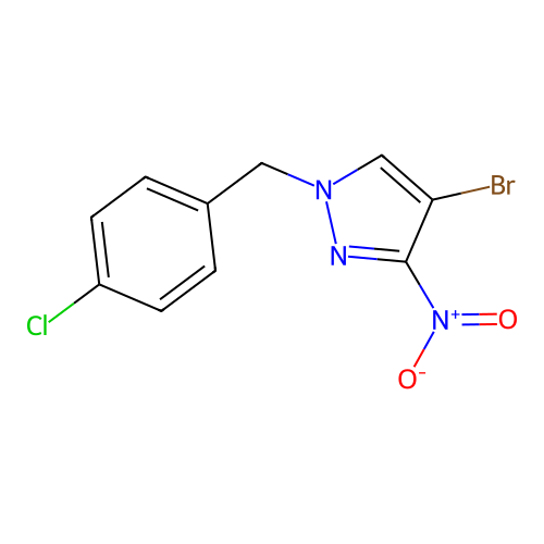 4-Bromo-1-[(4-chlorophenyl)methyl]-3-nitropyrazole structure